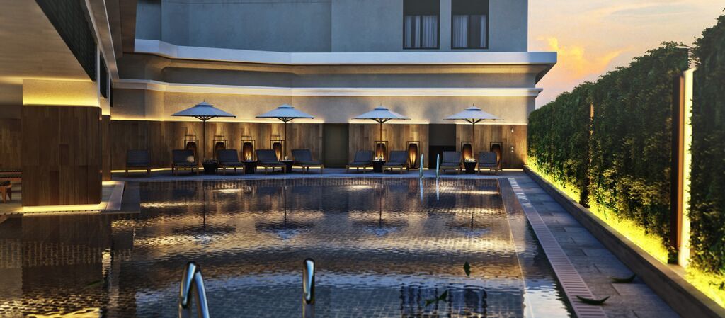 Hotel The Ritz-Carlton, Kuala Lumpur Exteriér fotografie The swimming pool at the hotel